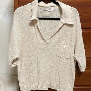 Short sleeve v neck sweater